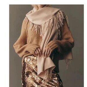 NWT SOFT Anthropologie Maeve CAMEL Brushed Fringe Scarf NEW $68